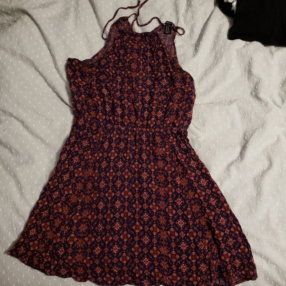 Red and black diamobd halter dress